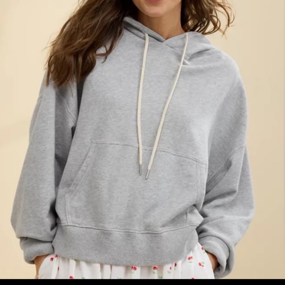 Aerie Gray Women's Popover Cozy Hoodie Size Large  NWT